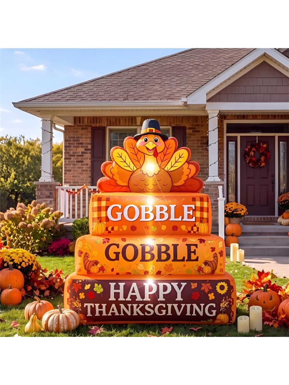 5ft Thanksgiving Inflatable Turkey Outdoor Yard Decoration
